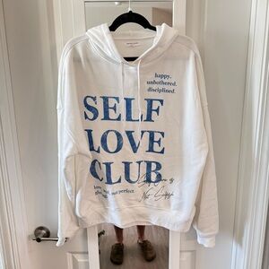 Grayson Threads White Self Love Club Graphic Hoodie Size L